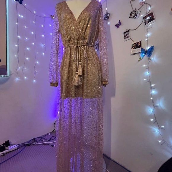 Rose Gold sparkling party dress - Picture 2 of 5